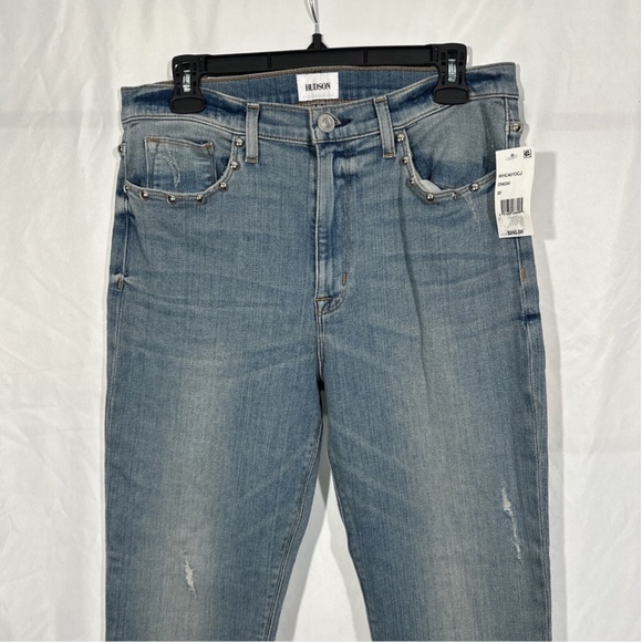 NWT $245 Hudson Jeans [ 32 ] Dangerous‎ Barbara Crop Super Skinny Jeans - Picture 8 of 16